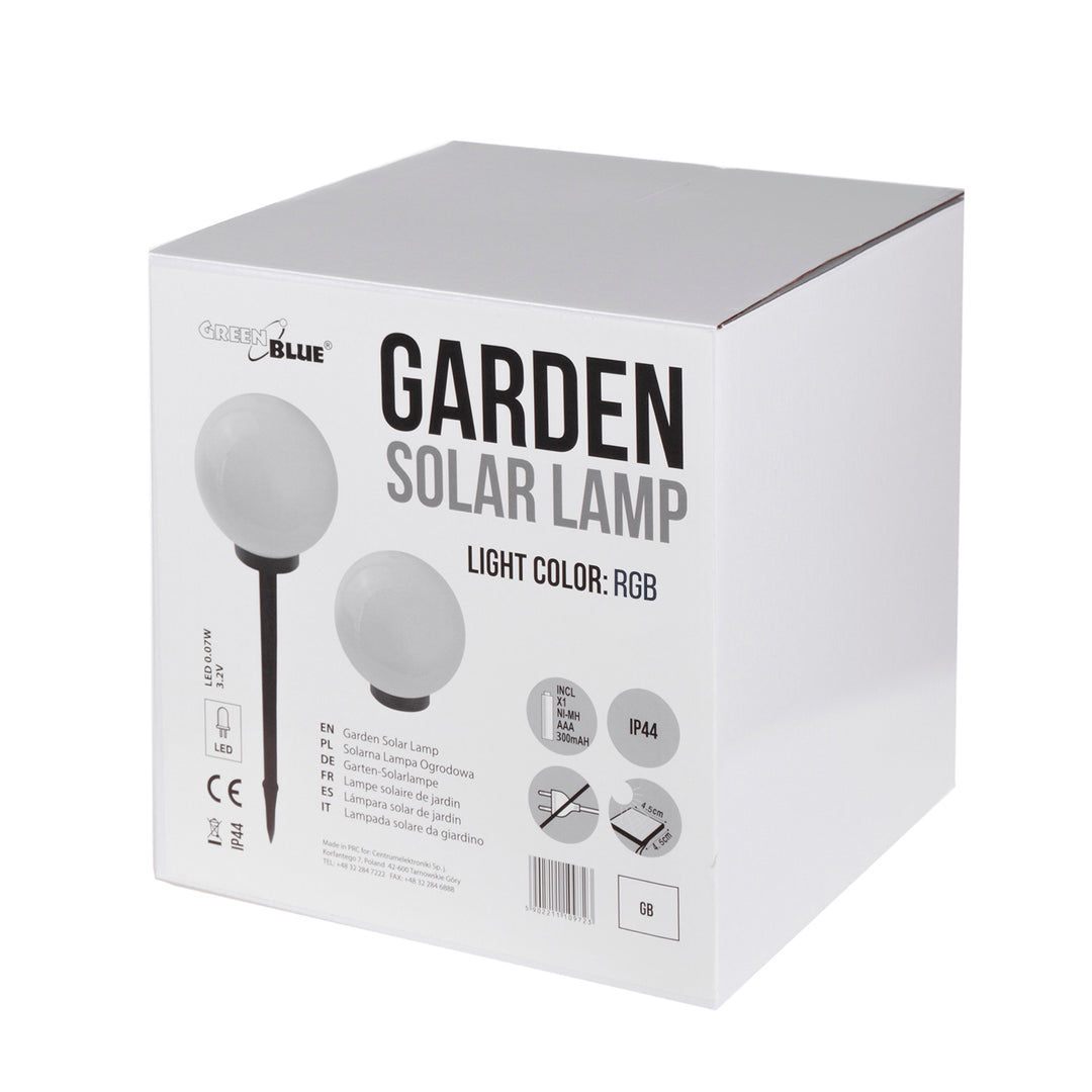 Lampe solaire GreenBlue, autoportante, jardin, sphère 25x25x58cm, RGB LED, GB165, 4 pièces