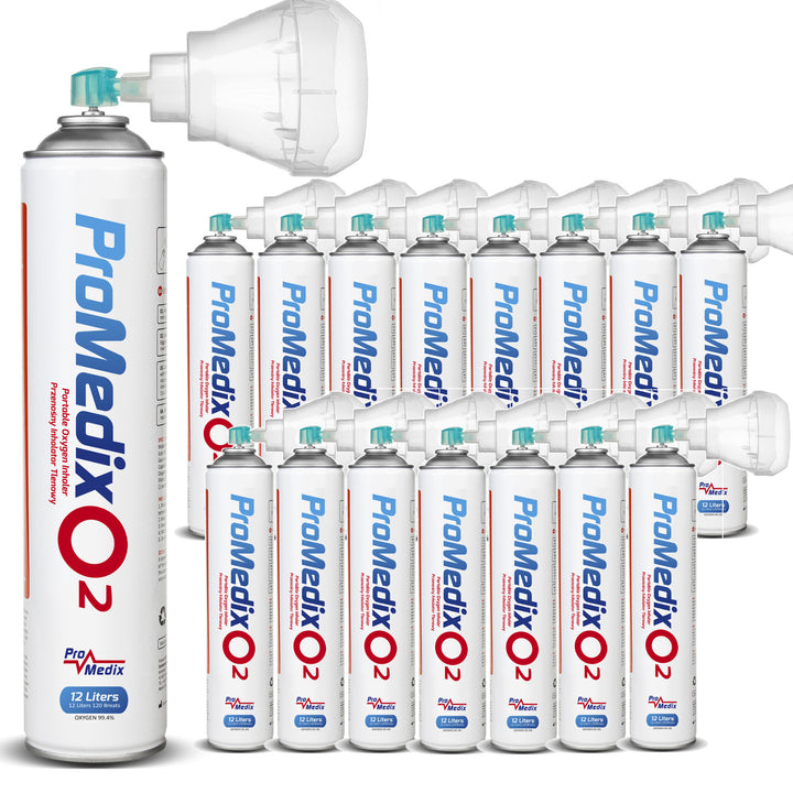 Inhalateur portable d'oxygène en boîte à 99,4 % Promedix 12L, PR-994, 16 unités