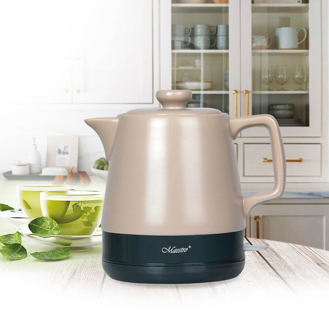 Bouilloire électrique en céramique 1l Maestro MR-071 Beige 1000W, prise UK