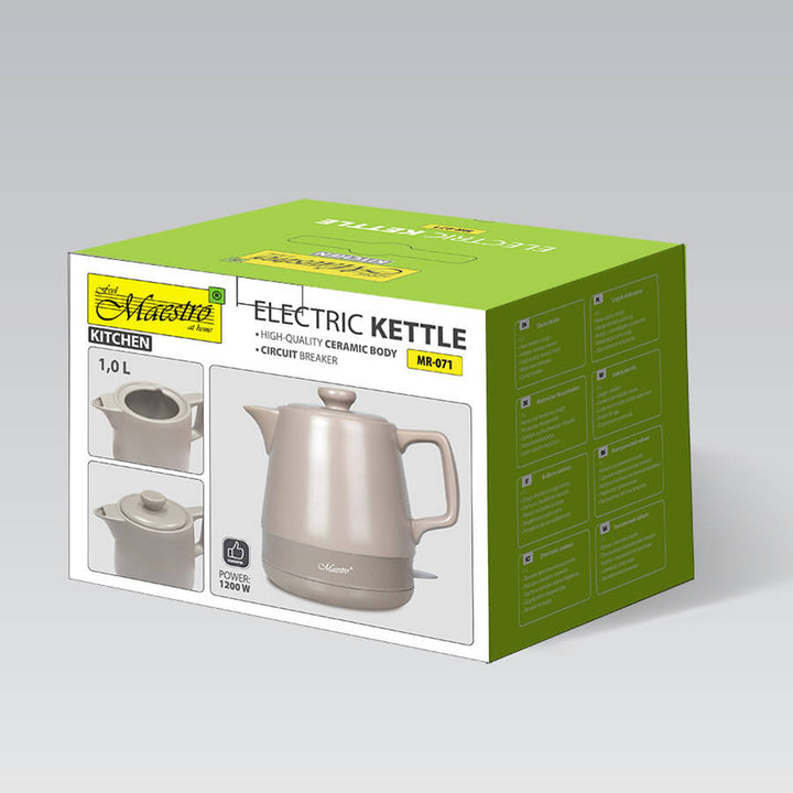 Elektrische keramische waterkoker 1l Maestro MR-071 Beige 1000W