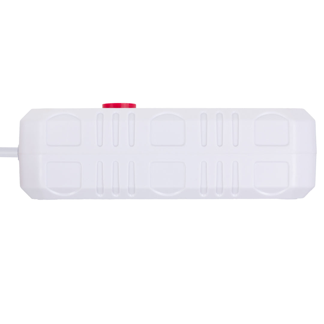 Multiprise Maclean, câble d'extension 2 prises + 3xUSB, 110-240V AC 50/60Hz, 2.1A max 2500W, 3 m, blanc, MCE388 W