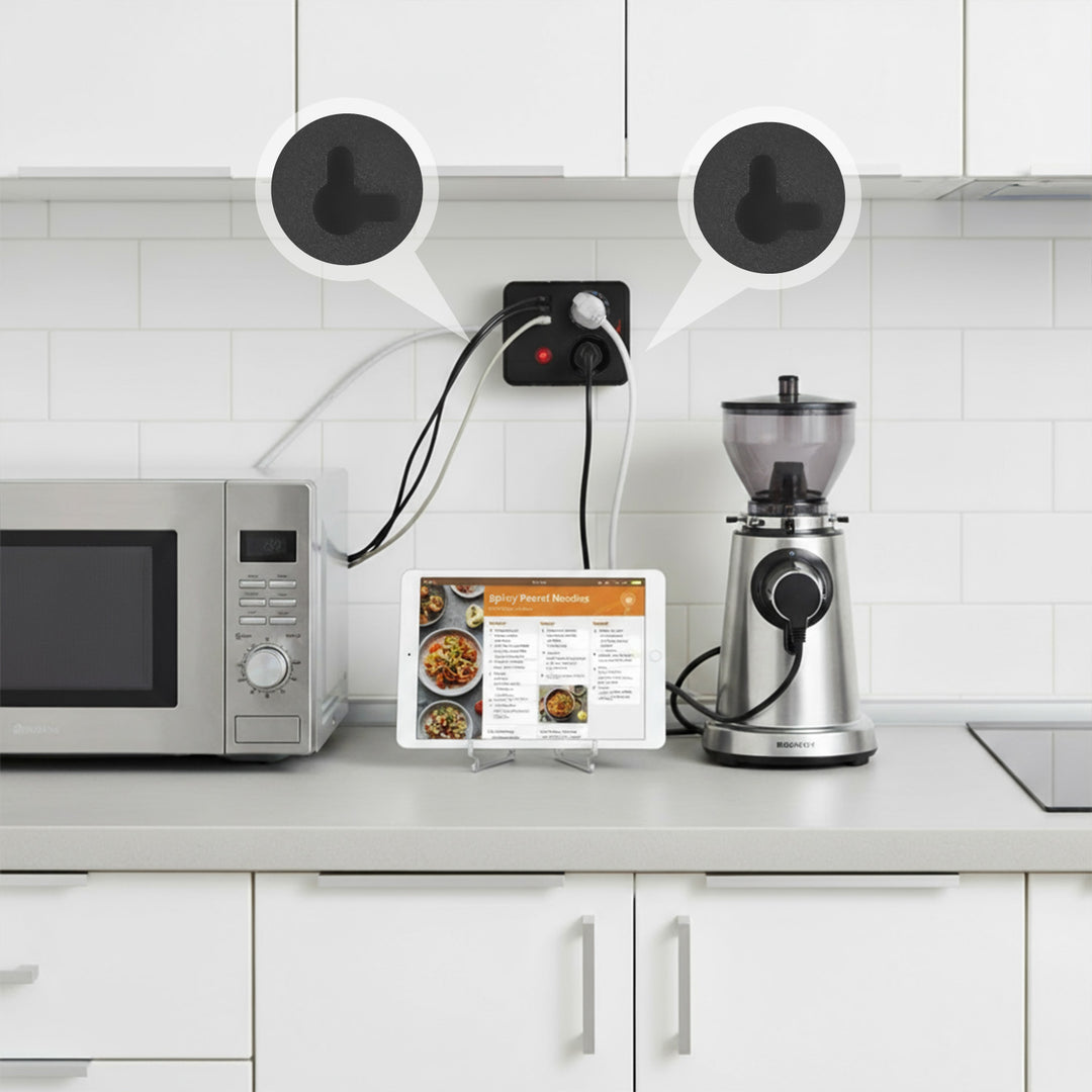 Multiprise Maclean, câble d'extension 2 prises + 3xUSB, 110-240V AC 50/60Hz, 2.1A max 2500W, 3 m, noir, MCE388 B