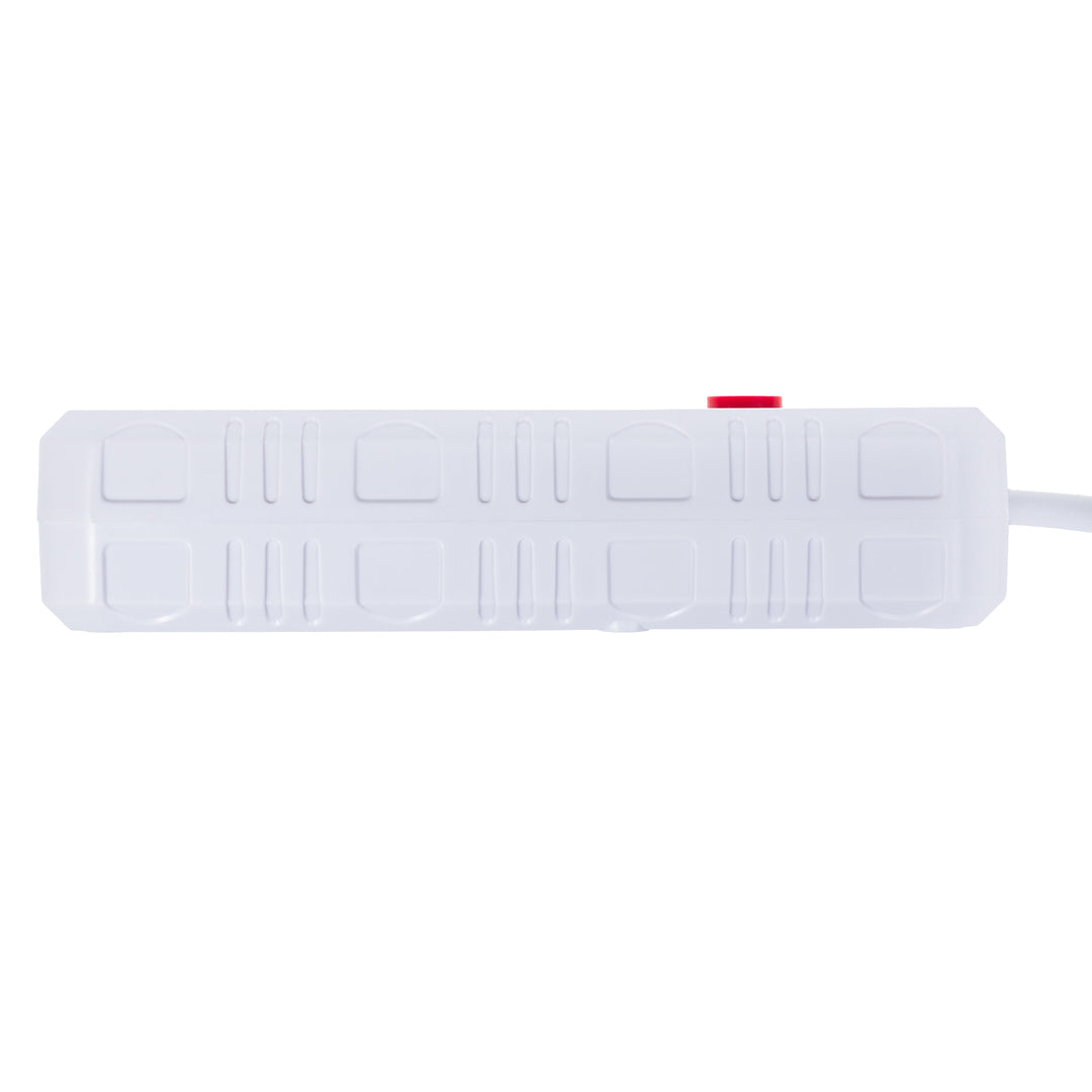 Multiprise Maclean, rallonge 4 prises + 3xUSB, 110-240V AC 50/60Hz, 2.1A max 2500W, 1.5m, blanc, MCE392 W