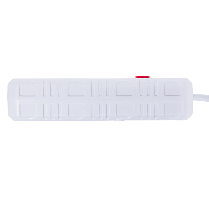 Multiprise Maclean, rallonge 4 prises + 3xUSB, 110-240V AC 50/60Hz, 2.1A max 2500W, 3m, blanc, MCE393 W