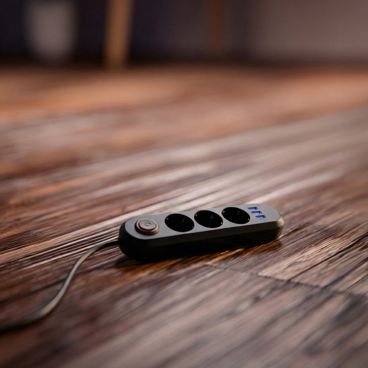 Multiprise Maclean, rallonge 3 prises + 3xUSB, 110-240V AC 50/60Hz, 2.1A max 2500W, 1.5m, noir, MCE394 B