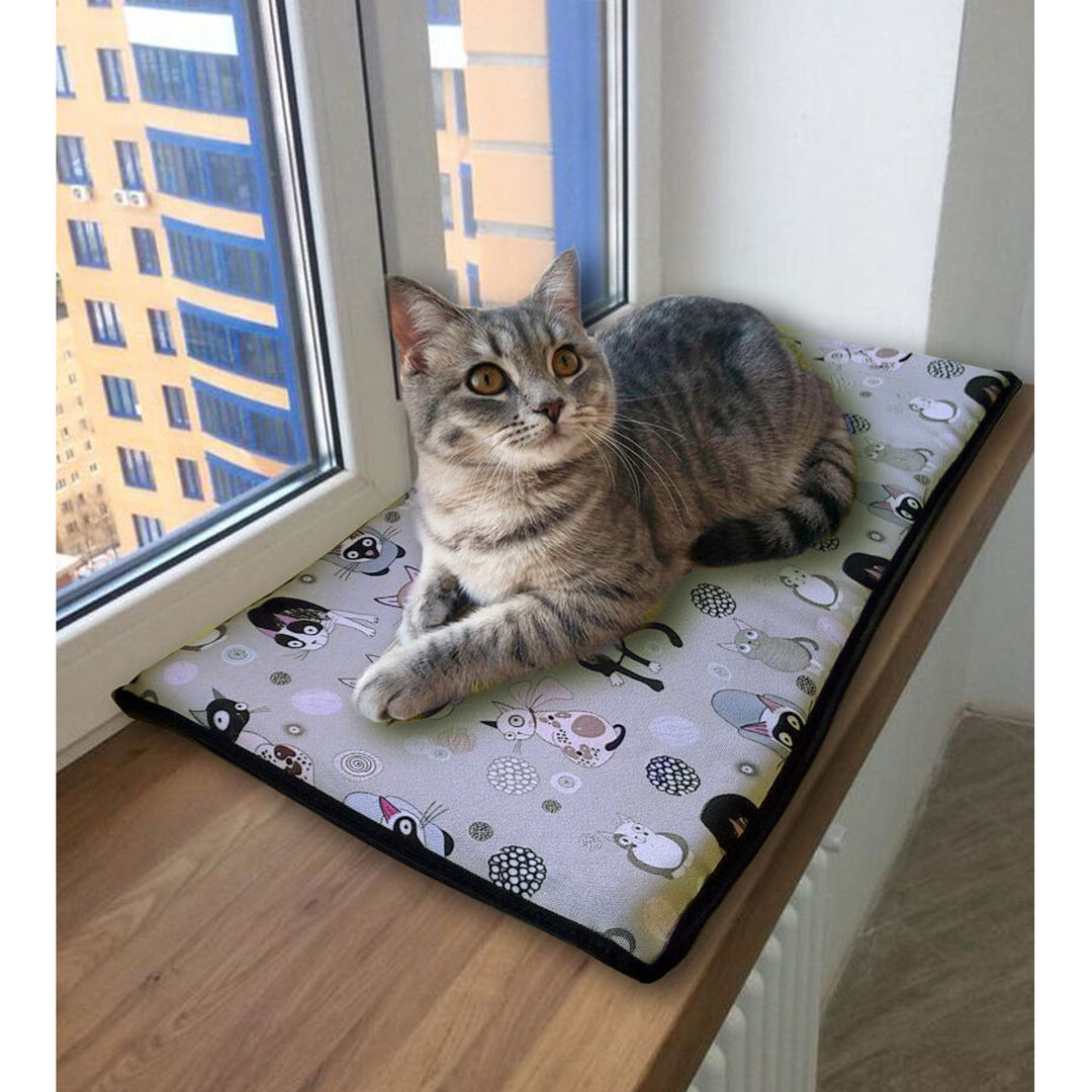 Coussin pour chat pour rebord de fenêtre 25x55cm Bertoni motif CATNIP