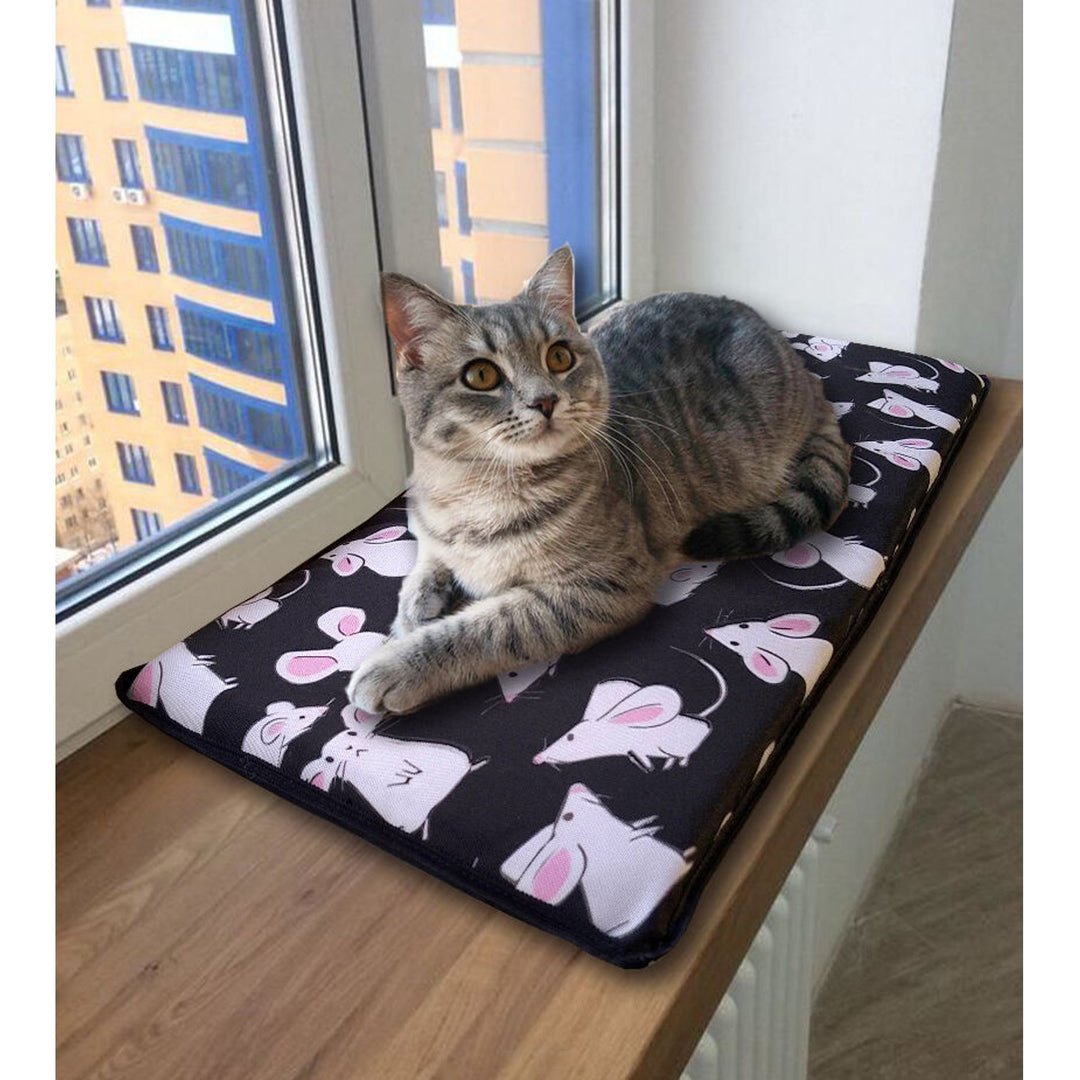 Coussin pour chat pour rebord de fenêtre 25x55cm Bertoni MYSZKI pattern