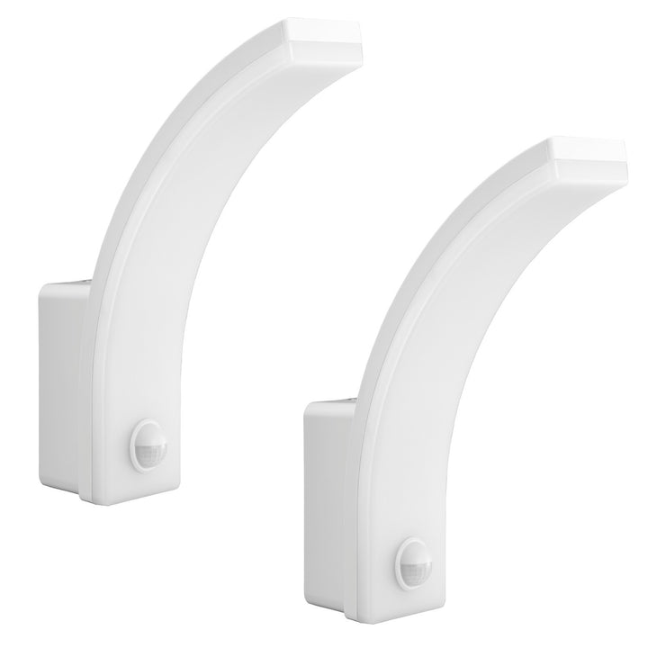 Détecteur de mouvement Maclean Lampe LED, détecteur de mouvement PIR, blanc, 20W, IP65, 2000lm, blanc neutre (4000K) MCE512 W, 2 pièces