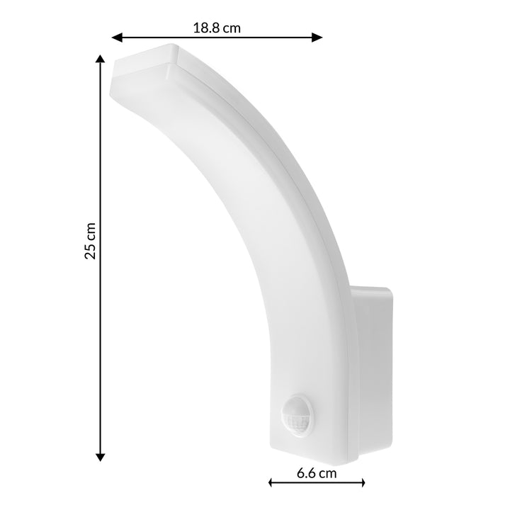 Détecteur de mouvement Maclean Lampe LED, détecteur de mouvement PIR, blanc, 20W, IP65, 2000lm, blanc neutre (4000K) MCE512 W, 4 pièces