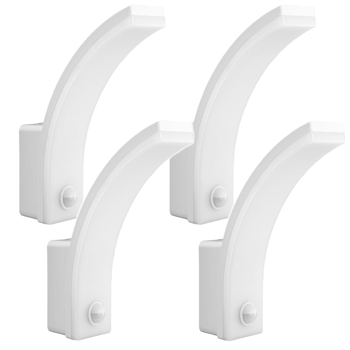 Détecteur de mouvement Maclean Lampe LED, détecteur de mouvement PIR, blanc, 20W, IP65, 2000lm, blanc neutre (4000K) MCE512 W, 4 pièces