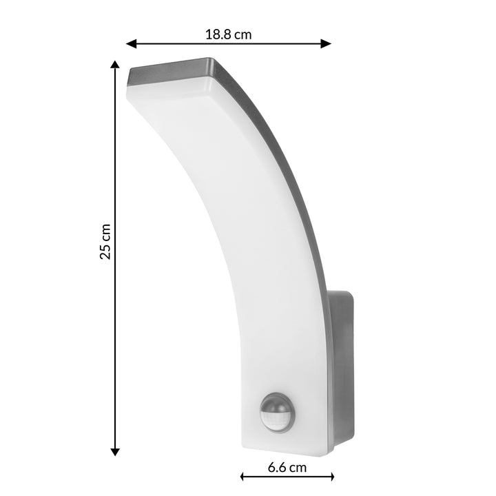 Détecteur de mouvement Maclean Lampe LED, détecteur de mouvement PIR, gris, 20W, IP65, 2000lm, blanc neutre (4000K) MCE512 GR, 2 pièces