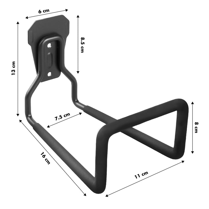 Support mural de garage Maclean, pour pneus, outils de jardin, échelle, tuyaux, vélos, acier, charge max. 35kg, MC-441, 2 pièces