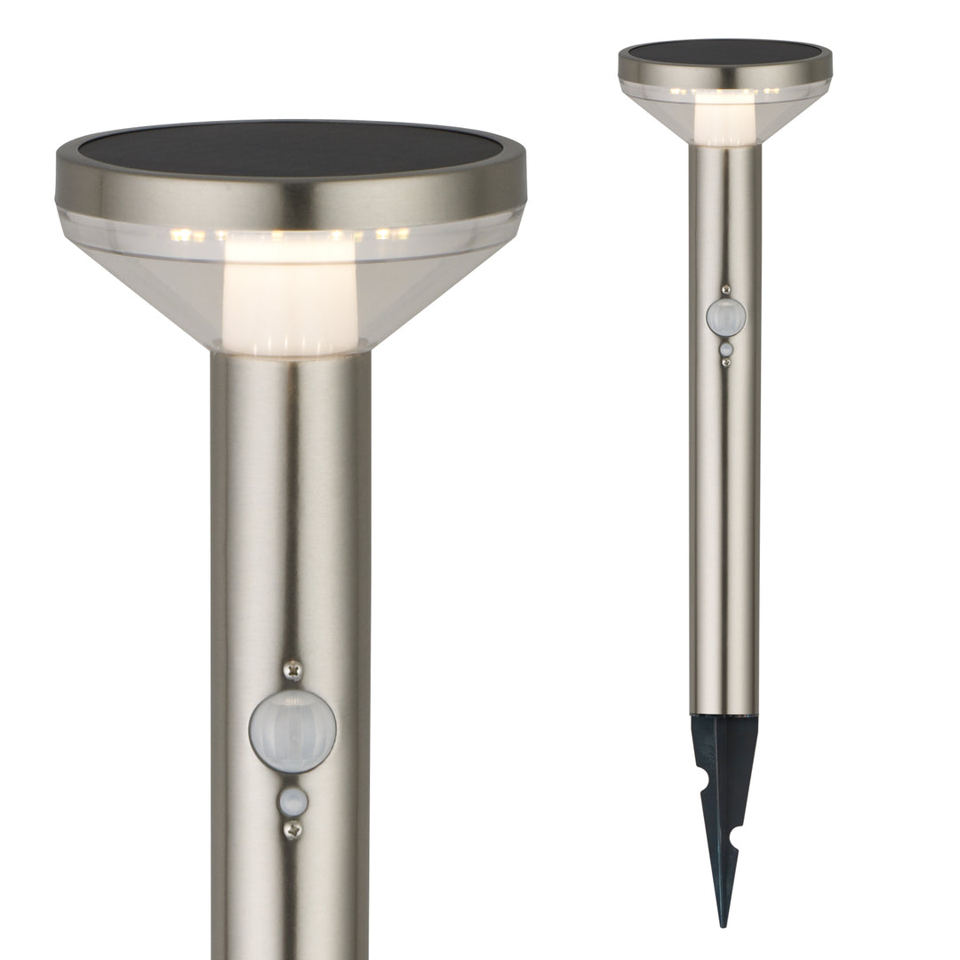 Maclean Solar LED Light, avec capteur, 3 modes, plug-in, Li-ion 18650, IP44, 3.7V, 1200 mAh, Chrome mat, MCE465 C/M, 6 pièces