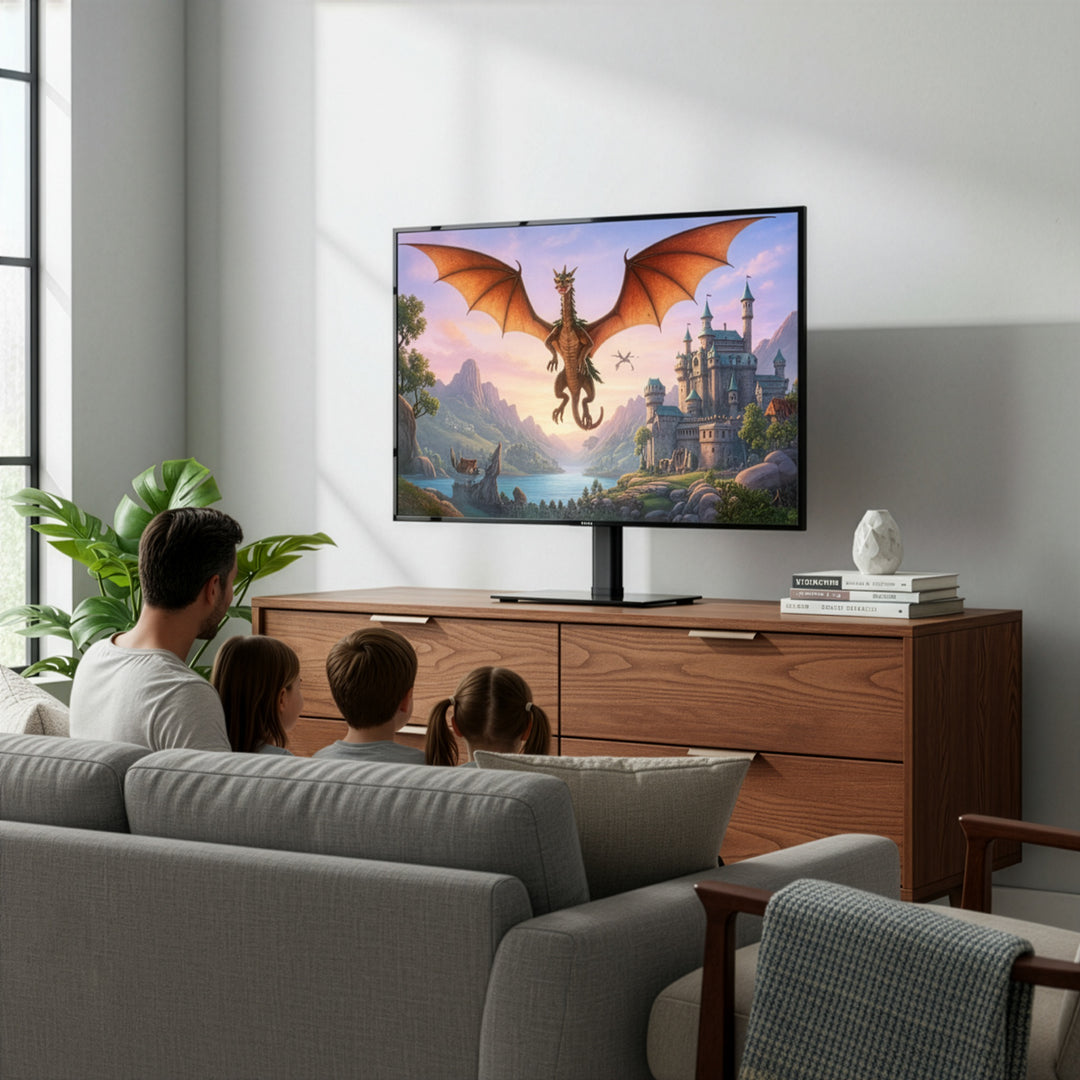 Support TV universel Maclean, pour meuble RTV, support, max. 35 kg, rotation 20 degrés, pour TV 32-55", MC-132