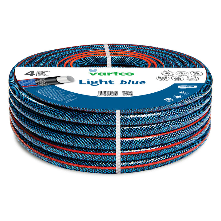 Vartco Light Blue 3/4" 100m 4-ply 22 bar garden hose