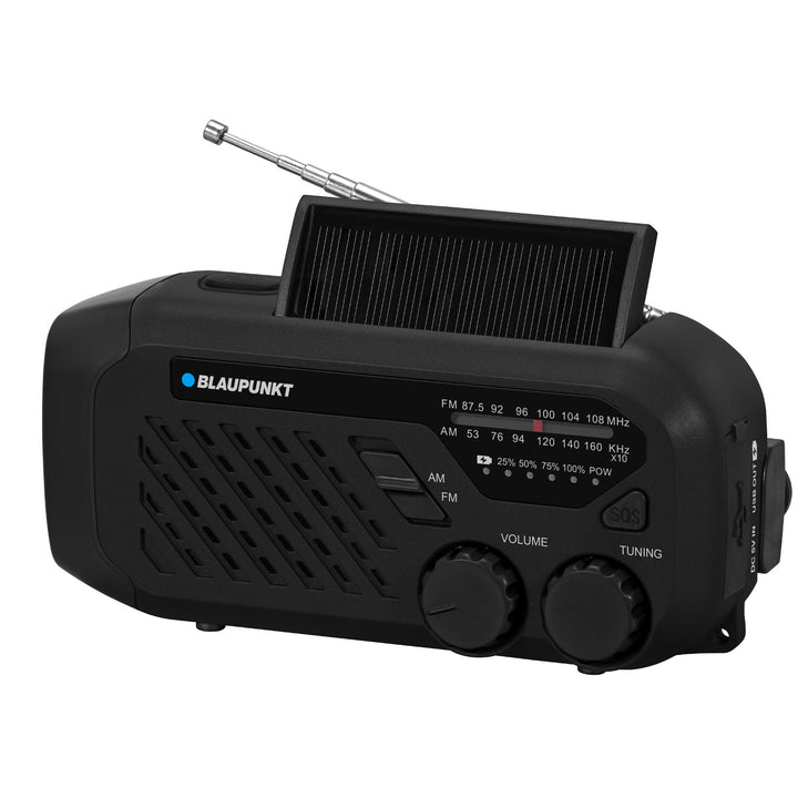 Radio Blaupunkt secteur/batterie, torche LED, indication SOS, antenne, ER10