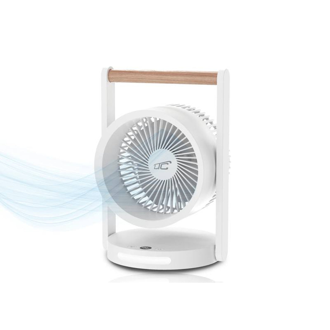 Ventilateur de bureau sans fil LTC, veilleuse et affichage LED, 5 niveaux de vitesse, batterie 3600 mAh, LXWB17