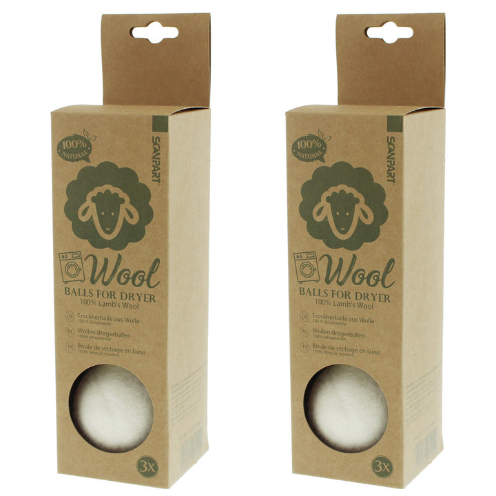 Boules de séchage en laine, adoucissantes, paquet de 3, Scanpart, 2 paquets