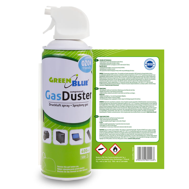 Air comprimé GreenBlue GB400 400ml atomiseur de pistolet - spray de pistolet, 9 pièces