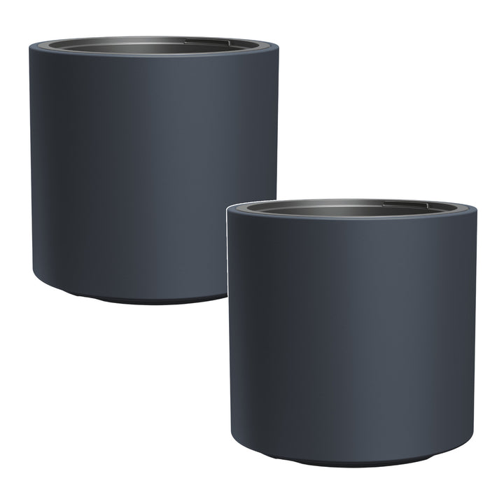 HEOS pot de fleurs résistant au gel - anthracite, avec insert, capacité 31 L, DBHER470, 2 pièces