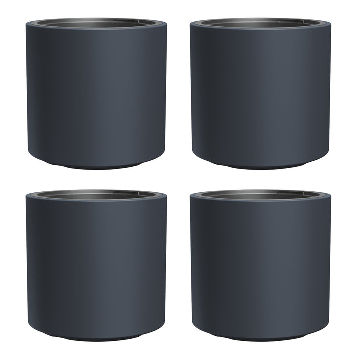 HEOS pot de fleurs résistant au gel - anthracite, avec insert, capacité 31 L, DBHER470, 4 pièces