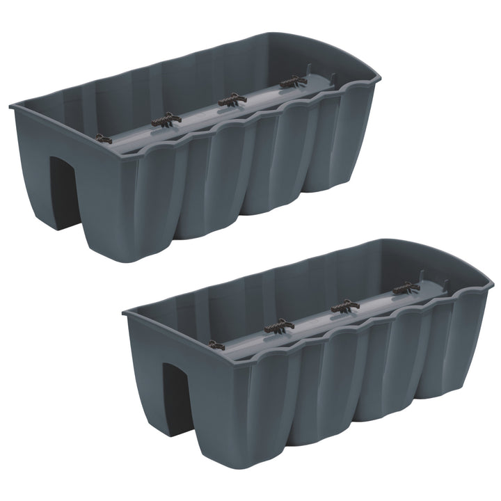 Pot pour garde-corps de balcon DCRO600 - Anthracite, capacité 18L, 2 pièces