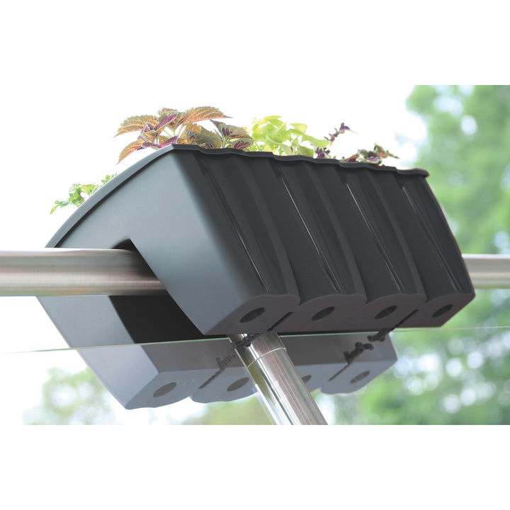 Pot pour garde-corps de balcon DCRO600 - Anthracite, capacité 18L, 10 pièces