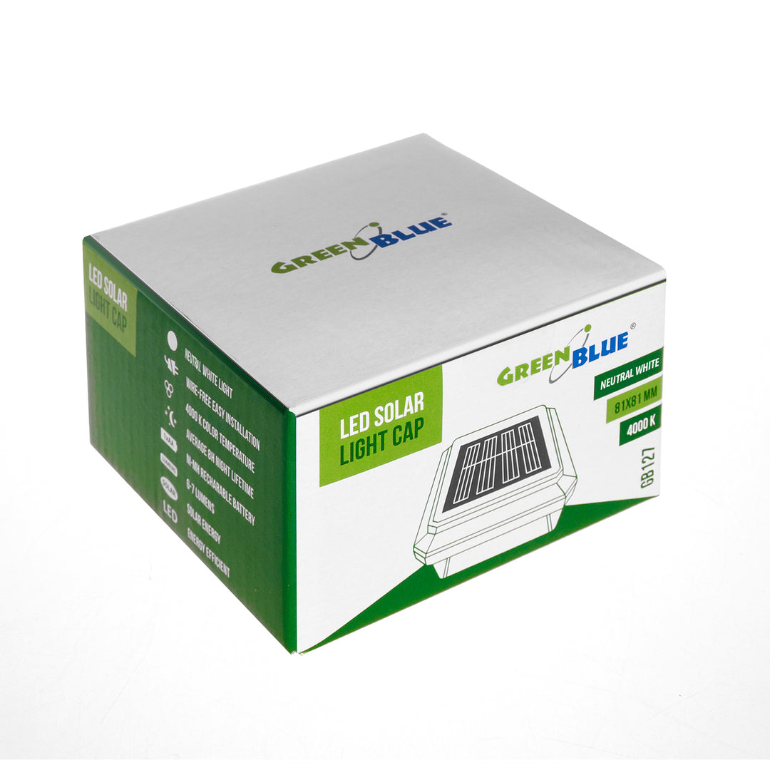 Lampe solaire à LED GreenBlue, 80x80mm, enveloppe, GB127, 4 pièces