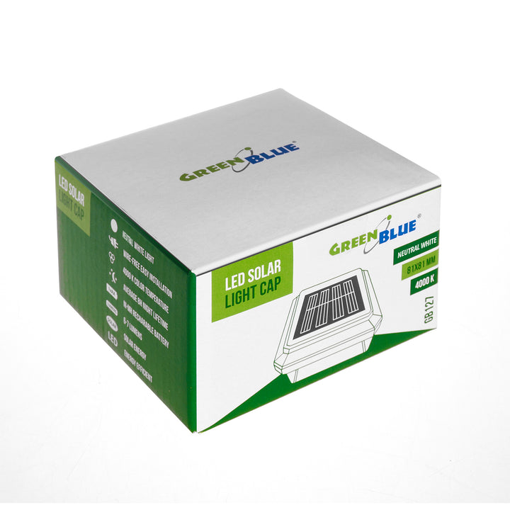 Lampe solaire à LED GreenBlue, 80x80mm, enveloppe, GB127, 4 pièces