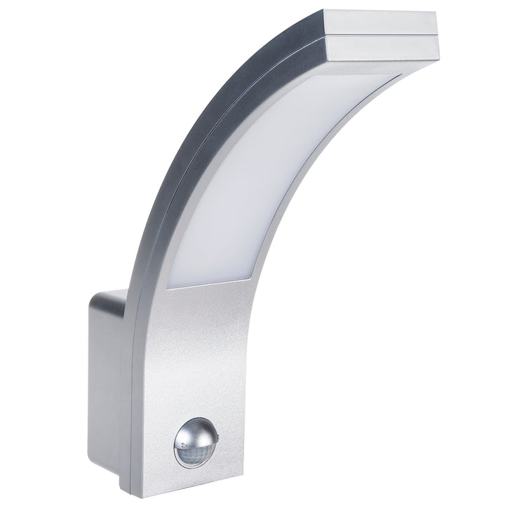Détecteur de mouvement Maclean Lampe LED, détecteur de mouvement PIR, argent, 10W, IP54, 750lm, blanc neutre (4000K) MCE244 S, 2 pièces