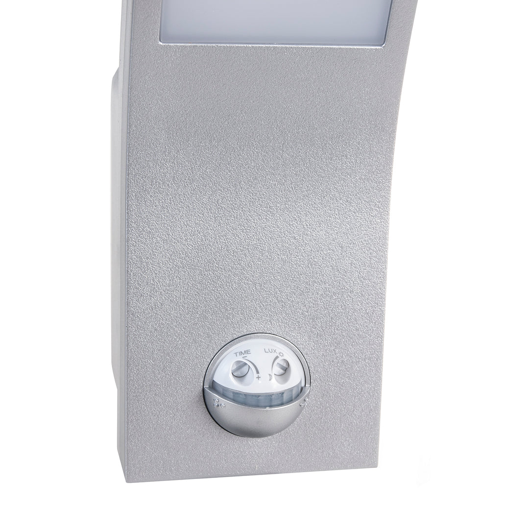 Détecteur de mouvement Maclean Lampe LED, détecteur de mouvement PIR, argent, 10W, IP54, 750lm, blanc neutre (4000K) MCE244 S, 2 pièces