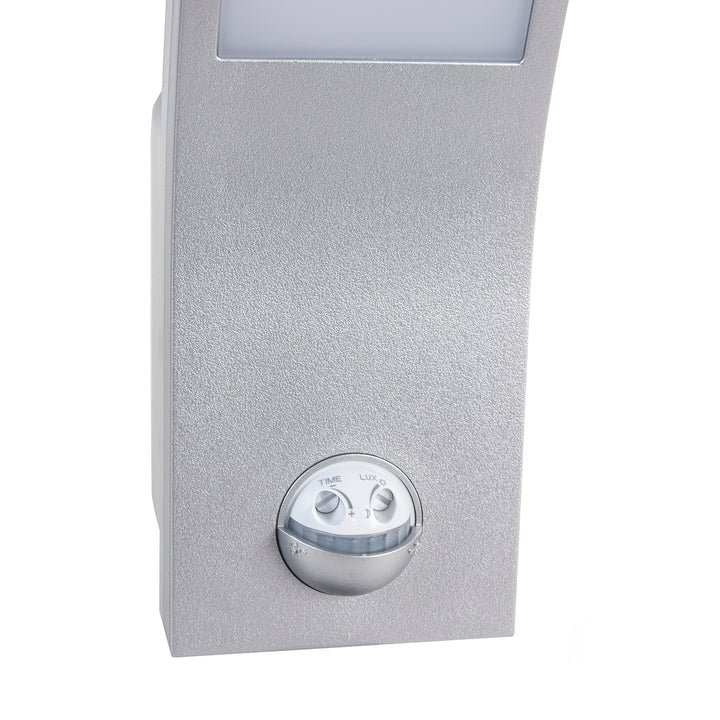 Détecteur de mouvement Maclean Lampe LED, détecteur de mouvement PIR, argent, 10W, IP54, 750lm, blanc neutre (4000K) MCE244 S, 2 pièces