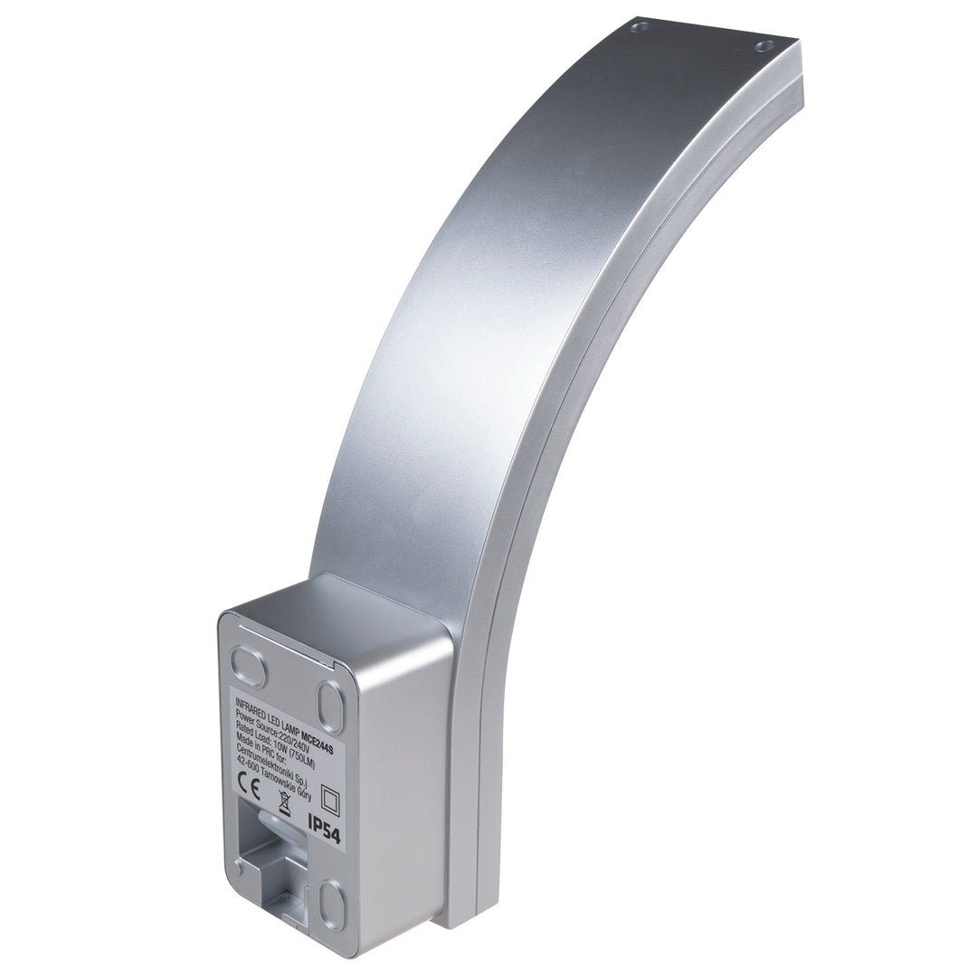 Détecteur de mouvement Maclean Lampe LED, détecteur de mouvement PIR, argent, 10W, IP54, 750lm, blanc neutre (4000K) MCE244 S, 2 pièces