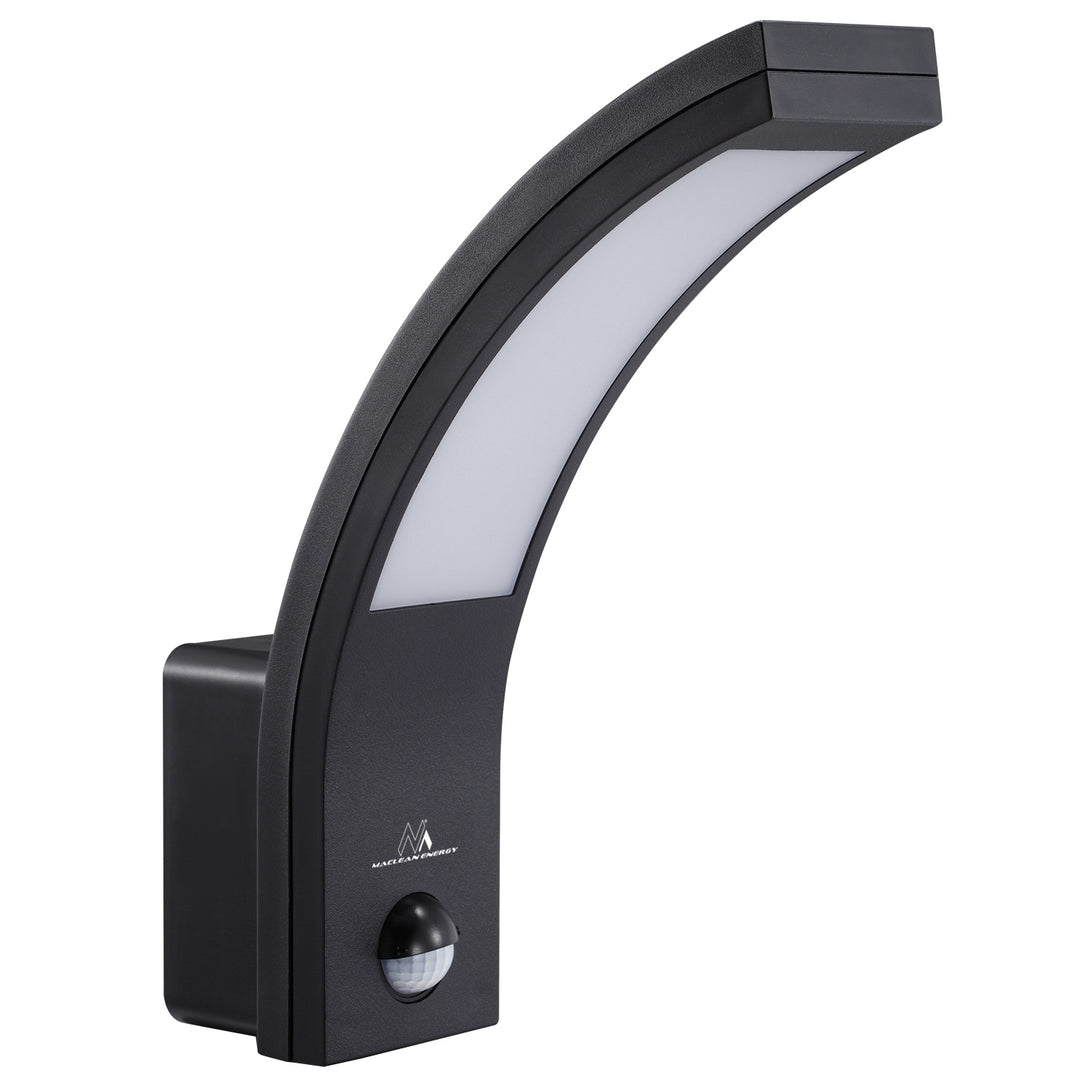 Détecteur de mouvement Maclean Lampe LED, capteur PIR, noir, 10W, IP54, 750lm, blanc neutre (4000K) MCE244 B, 2 pièces
