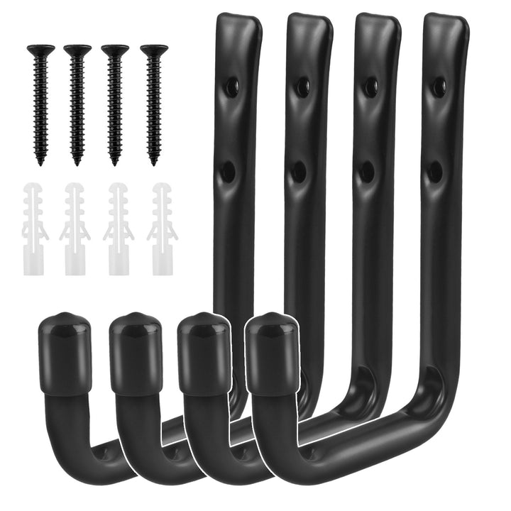 Jeu de 4 supports muraux Maclean, pour pneus, roues, échelle, vélo, acier, charge max. 22kg/support, MC-489