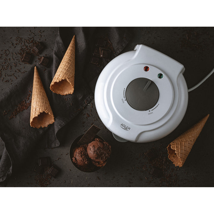 Appareil à gaufrettes Adler, température réglable en continu, 1500W, blanc, AD 3038