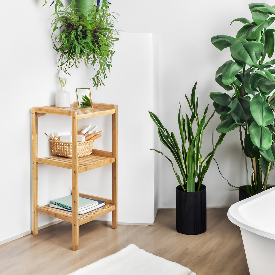 Armoire de salle de bain en bambou GreenBlue, 370x330x780mm, 3 étagères, GB321, 2 pièces