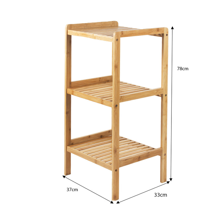 Armoire de salle de bain en bambou GreenBlue, 370x330x780mm, 3 étagères, GB321, 2 pièces