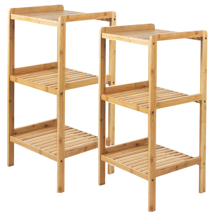 Armoire de salle de bain en bambou GreenBlue, 370x330x780mm, 3 étagères, GB321, 2 pièces
