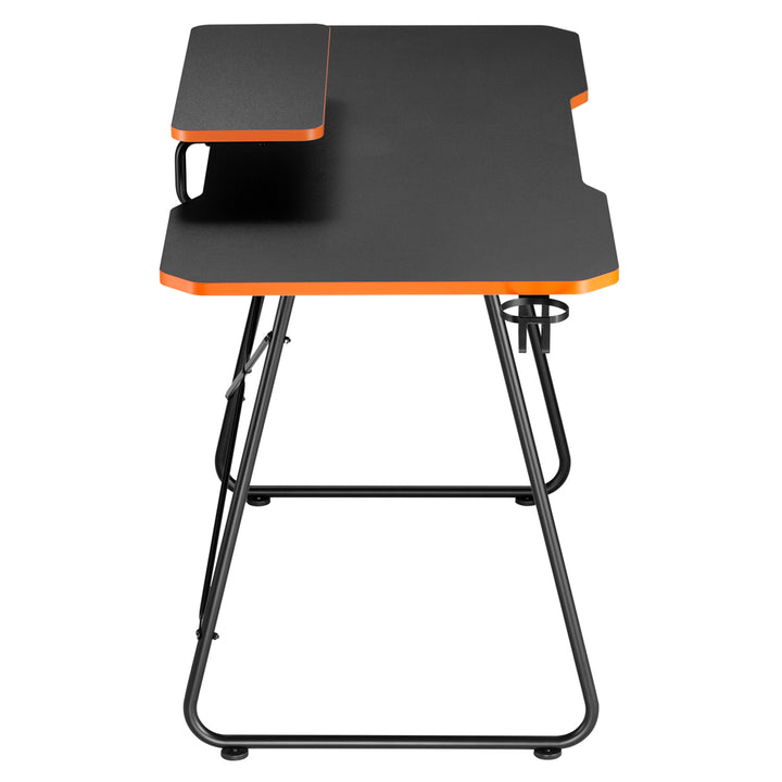 Gaming desk avec tablette pour moniteur NanoRS, 50kg max, hauteur 850mm, noir, RS170+Cable organizer / desk grille Nano RS, 1345mm, noir et rouge, RS125