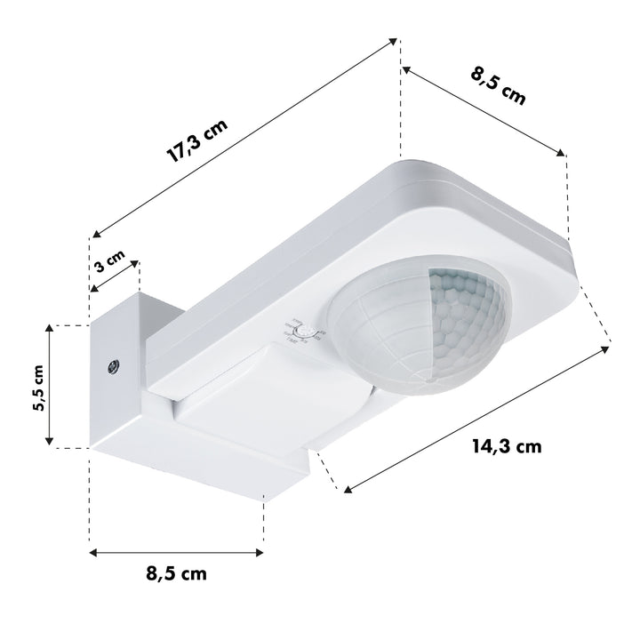 Détecteur de mouvement Maclean PIR, infrarouge, IP65, max 2000W, MCE243, 2 pièces