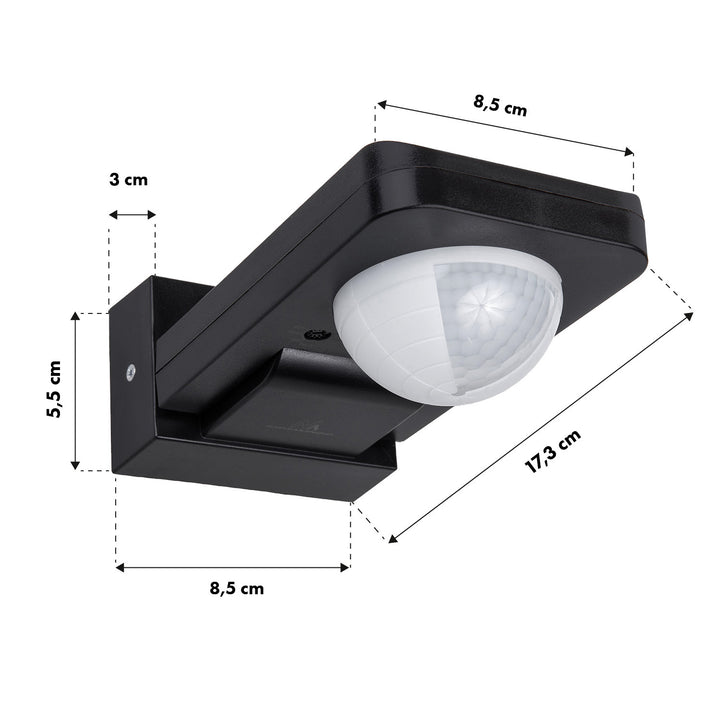 Détecteur de mouvement Maclean PIR, infrarouge, IP65, max 2000W, noir, MCE243 B, 2 pièces