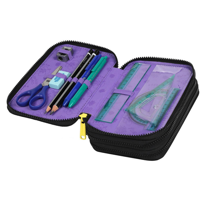 Sac à dos scolaire 19 L Coolpack Jerry DISNEY STITCH noir + CoolPack trousse à trois compartiments avec accessoires JUMPER 3 STITCH