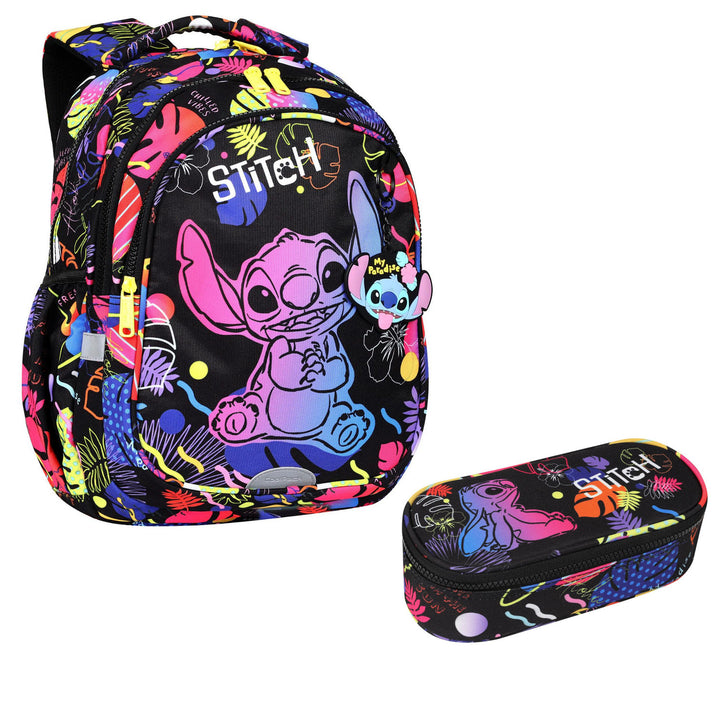 Coolpack Jerry DISNEY STITCH 19 L sac à dos scolaire noir + CoolPack Campus Disney Stitch trousse scolaire ovale F062886