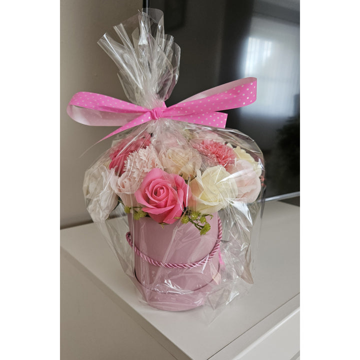Boîte à fleurs avec des fleurs de savon - cadeau de roses de savon, Damich