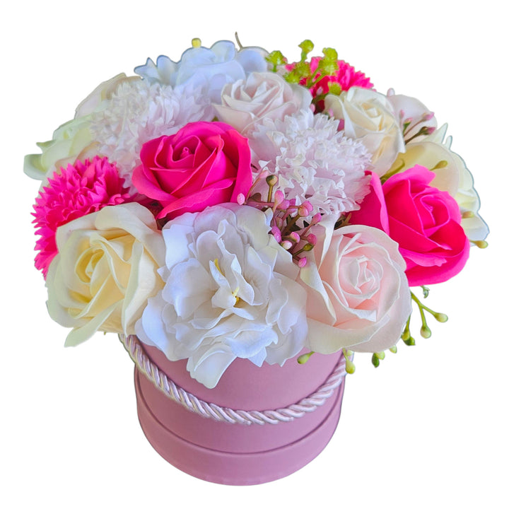 Boîte à fleurs avec des fleurs de savon - cadeau de roses de savon, Damich