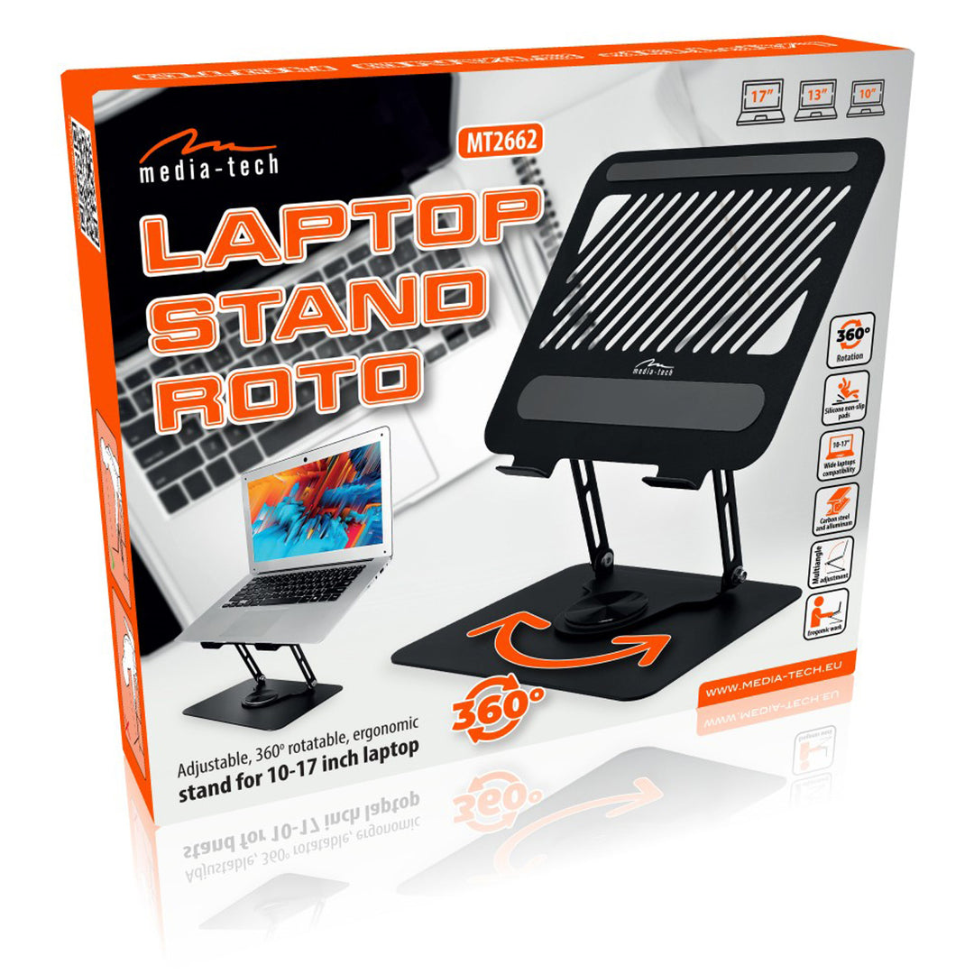 Support réglable, pivotant, ergonomique pour ordinateur portable 10-17, Media-Tech MT2662