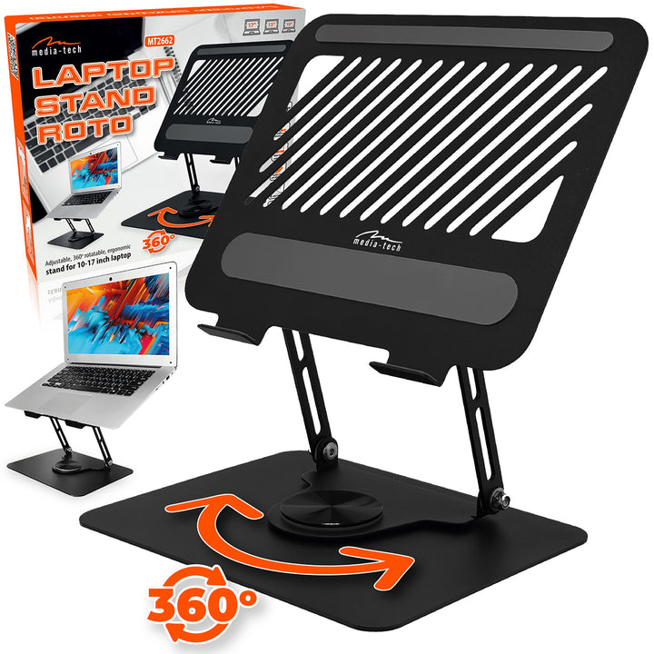 Support réglable, pivotant, ergonomique pour ordinateur portable 10-17, Media-Tech MT2662