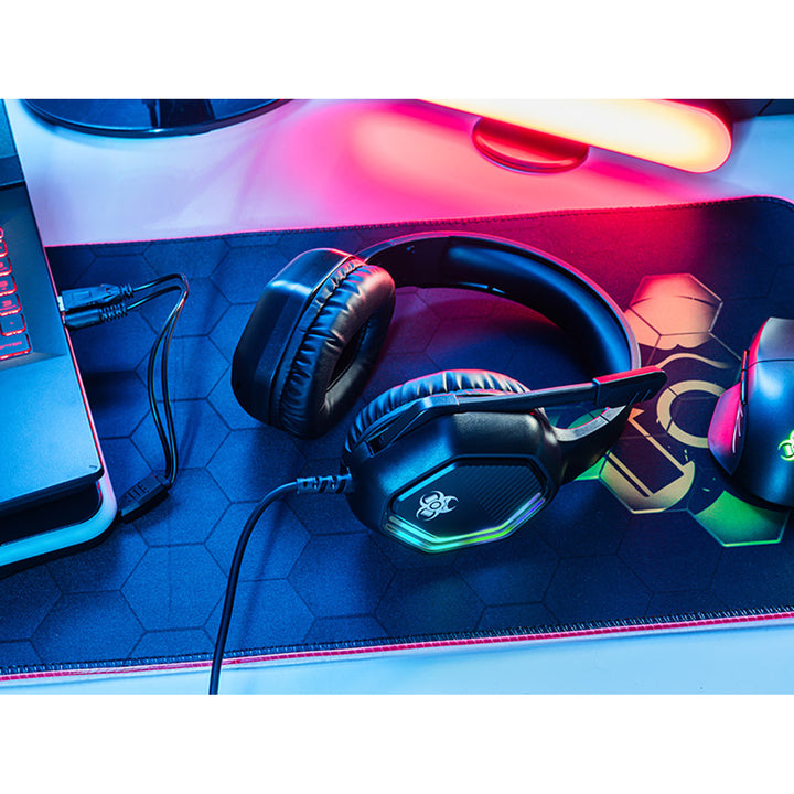 Casque de jeu Tracer, rétroéclairage RGB, microphone pliable, Gamezone GZ X3