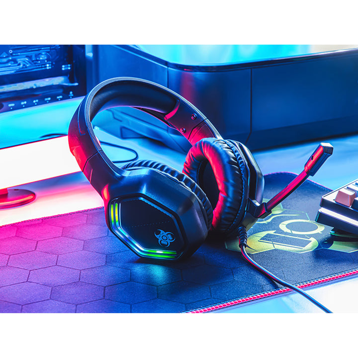 Casque de jeu Tracer, rétroéclairage RGB, microphone pliable, Gamezone GZ X3